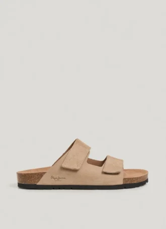 Wildledersandalen mit doppeltem Klettverschluss