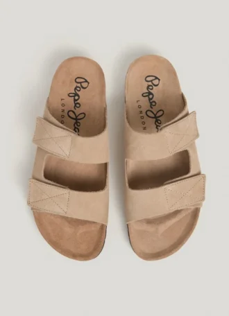Wildledersandalen mit doppeltem Klettverschluss