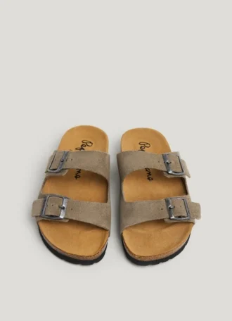 Wildledersandalen mit doppelter Schnalle