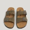 Wildledersandalen mit doppelter Schnalle