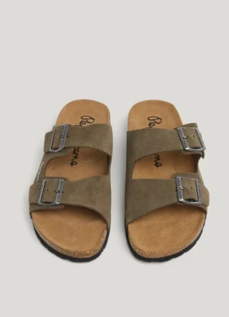 Wildledersandalen mit doppelter Schnalle