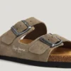 Wildledersandalen mit doppelter Schnalle