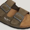 Wildledersandalen mit doppelter Schnalle