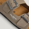 Wildledersandalen mit doppelter Schnalle